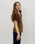 T-shirt con maniche tulle