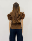 T-shirt con maniche tulle