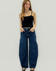 Jeans wide leg a vita alta