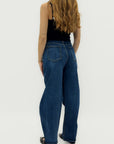 Jeans wide leg a vita alta