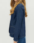 Blazer in denim con tasche applicate