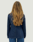 Blazer in denim con tasche applicate