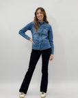 Pantaloni lunghi flare in cotone