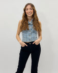 Pantaloni lunghi flare in cotone