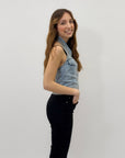 Pantaloni lunghi flare in cotone