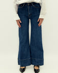 Jeans wide leg a vita alta