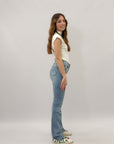 Pantaloni lunghi flare taglia comoda