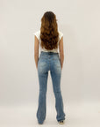 Pantaloni lunghi flare taglia comoda
