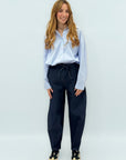 Pantaloni jogger in denim con coulisse