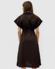 Abito Chemisier Donna in Cotone con Bottoni e Coulisse in Vita
