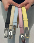 Cintura Donna Vera Pelle Made in Italy con Fibbie Argento