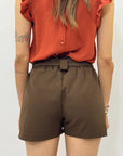 Pantaloncini Donna a Vita Alta con Fiocco Frontale