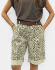 Pantaloncini in Cotone con Stampa Animalier