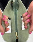 Borsa vera pelle scamosciata con frange