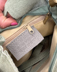 Borsa vera pelle scamosciata con frange