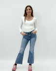 Pantaloni jeans a campana