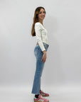 Pantaloni jeans a campana