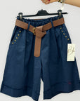 Pantaloncini con Cintura e Borchie a Stella