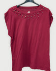 T-shirt Donna in Cotone con Borchie Decorative