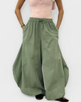 Pantalone Palazzo in Cotone Leggero con Vita Elasticizzata
