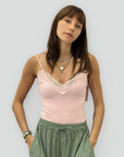 Body con Spalline Sottili e Dettaglio in Pizzo