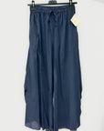 Pantalone Palazzo in Cotone Leggero con Vita Elasticizzata