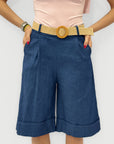 Bermuda Leggeri in Jeans con Gamba Ampia