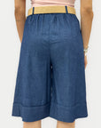 Bermuda Leggeri in Jeans con Gamba Ampia