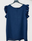 Maglia Smanicata con Volant sulle Spalle