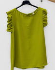 Maglia Smanicata con Volant sulle Spalle