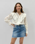 Camicia ricamata in pizzo sangallo
