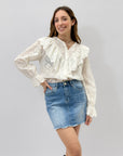 Camicia ricamata in pizzo sangallo