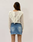 Camicia ricamata in pizzo sangallo