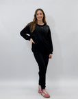Completo felpa e pantalone con strass