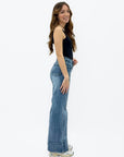 Jeans wide leg a vita alta effetto vintage