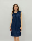 Abito in denim con fiocco