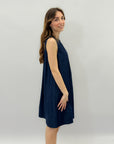 Abito in denim con fiocco