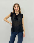 Camicia con strass e fiocco