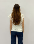 T-shirt con maniche in pizzo