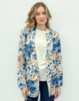 Blazer floreale leggero con rever morbido