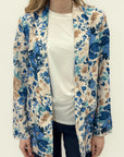 Blazer floreale leggero con rever morbido