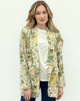 Blazer floreale leggero con rever morbido