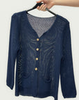Cardigan in maglia con bottoni e tasche frontali