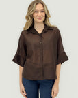 Camicia leggera con colletto e maniche ampie