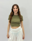 Maglia crop tinta unita