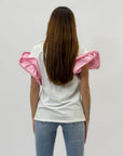 T-shirt con maniche volant