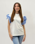 T-shirt con maniche volant