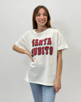 T-shirt con scritta "santa subito"