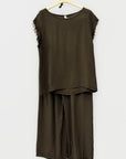 Completo top sfrangiato e pantalone palazzo