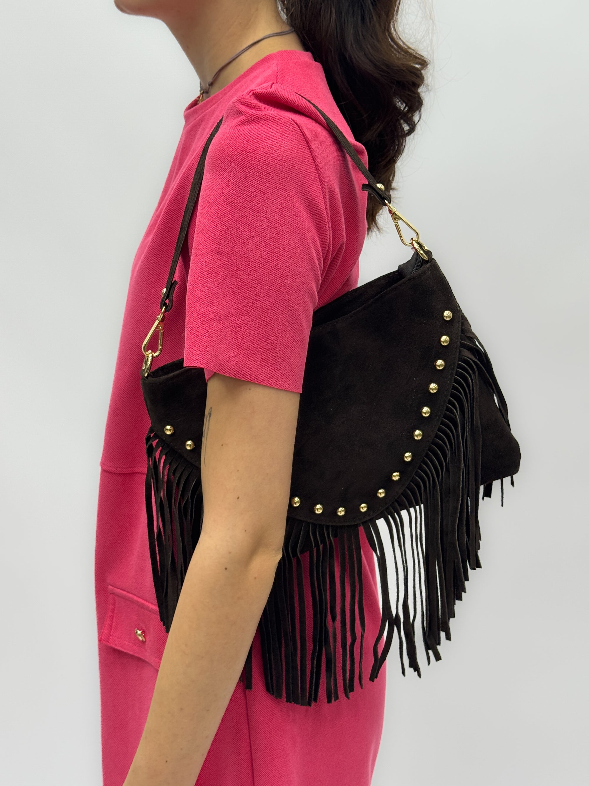 Borsa in vera pelle scamosciata - Made in Italy